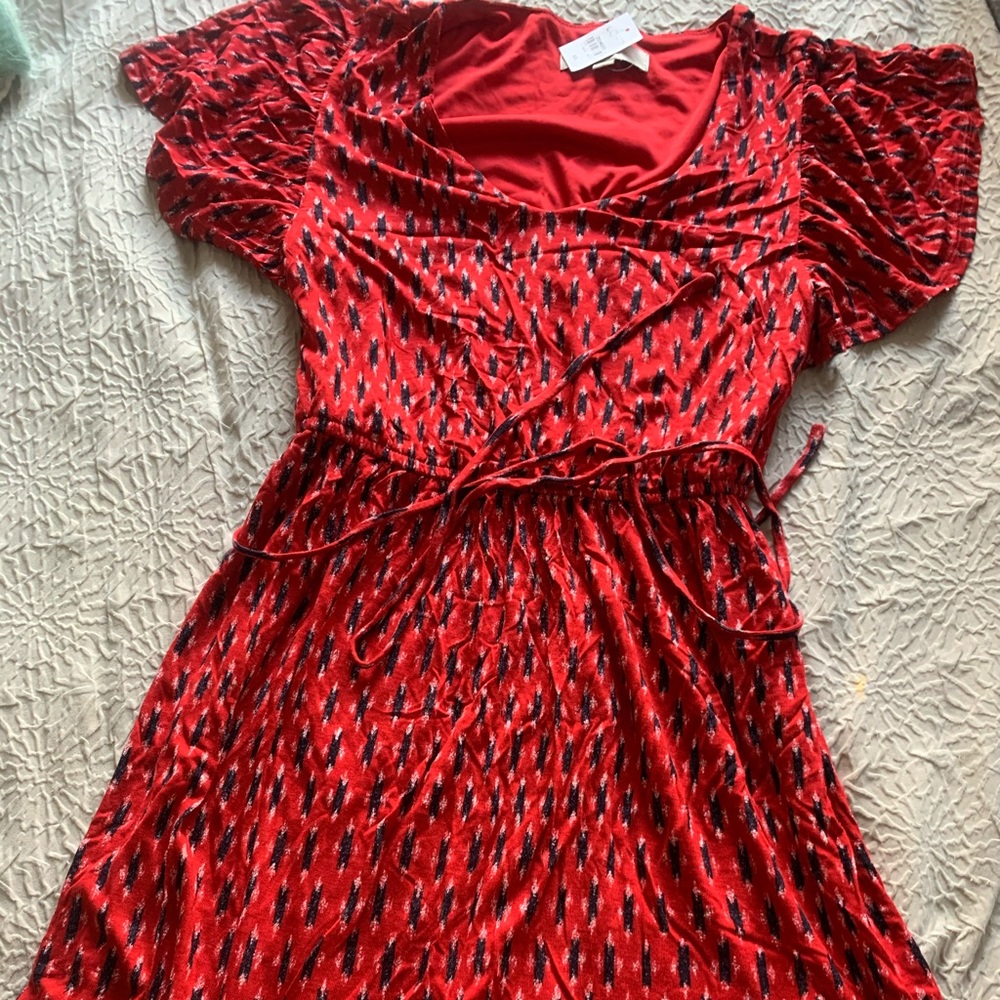 Brand new loft midi dress with self tie belt